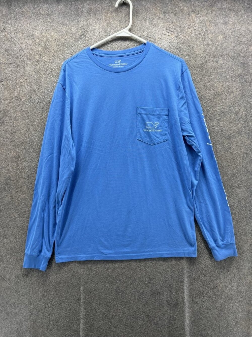 Vineyard Vines Shirt Mens Small Blue Long Sleeve Pocket Tee Whale Logo Crewneck
